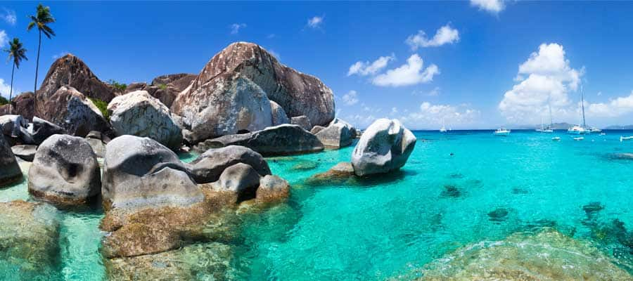 Warm crystal clear water in Tortola