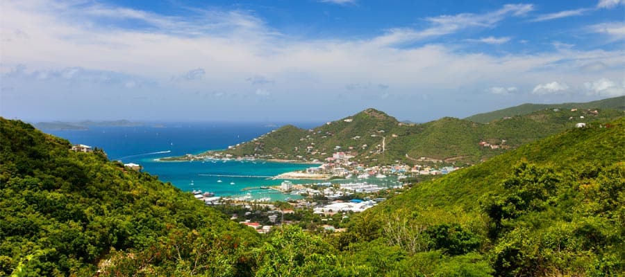 Aerial of Tortola on your Caribbean cruise