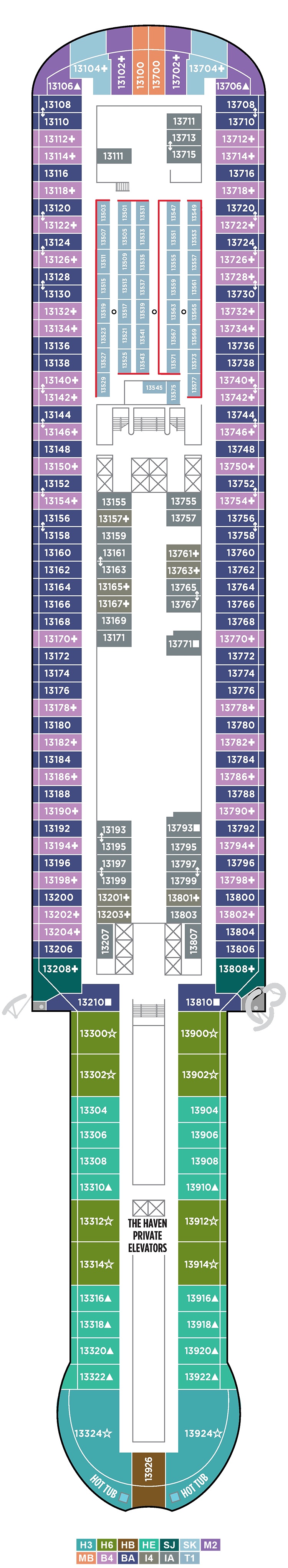 Deck 13 Deck Plan