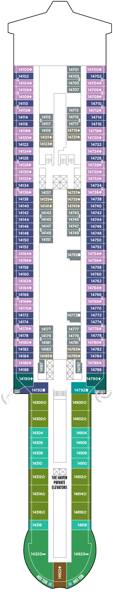 Deck 14 Deck Plan