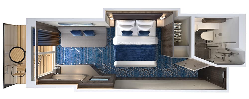 Balcony Floor Plan on Norwegian Encore